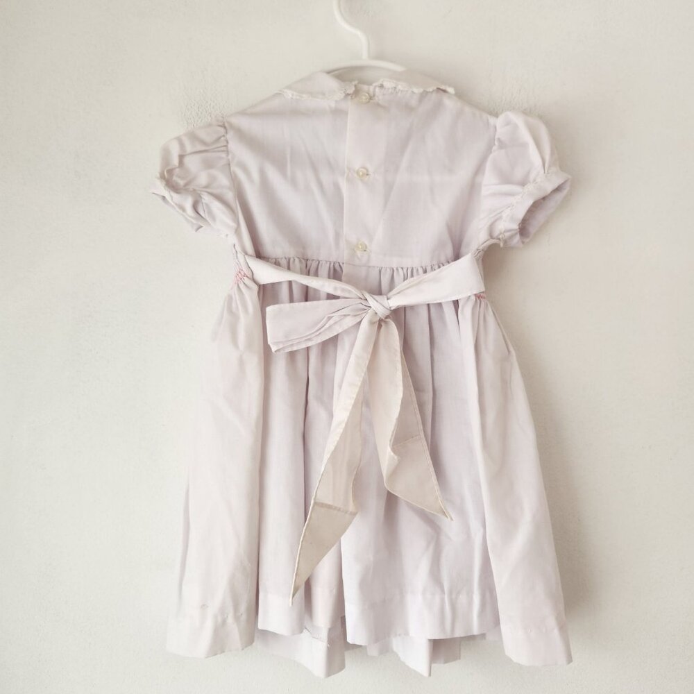 Vintage Nanette Girls Formal Easter Dress Smocked Embroidered Pink Purple 2T - Picture 2 of 8